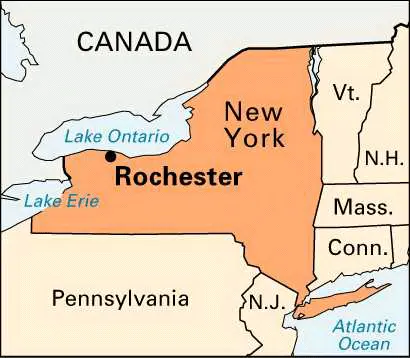 rochester on map